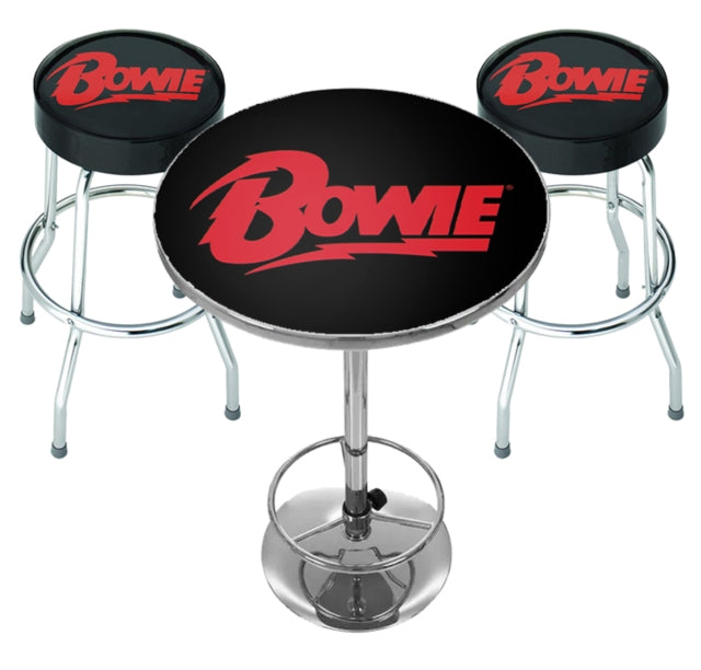 David Bowie Bar-Set – 2 x Barhocker und Tisch – offizielles Rocksax-Produkt