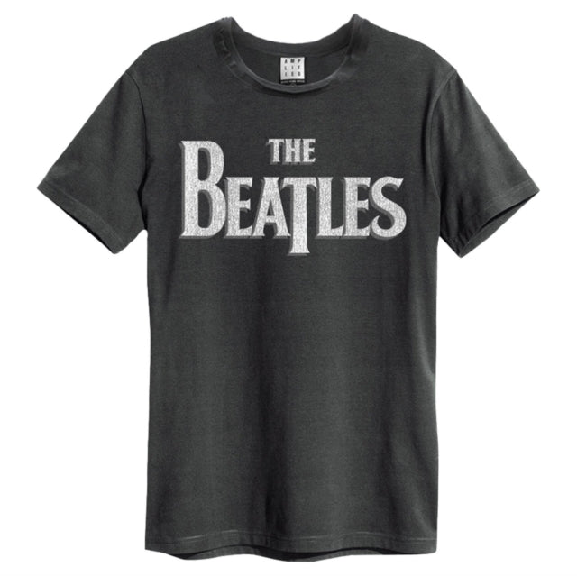 The Beatles Unisex T-Shirt – Logo – Amplified Vintage Charcoal Offizielles Design