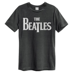 The Beatles Unisex T-Shirt - Logo - Amplified Vintage Charcoal Official Design