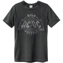 T-shirt unisexe AC/DC - Haute tension - Charbon vintage amplifié Design officiel