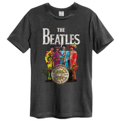 The Beatles Unisex T-Shirt - Lonely Hearts - Amplified Vintage Charcoal Official Design