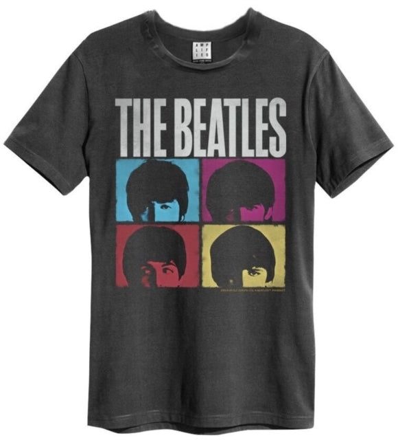 T-shirt unisexe des Beatles - Hard Days Night - Design officiel au charbon de bois vintage amplifié