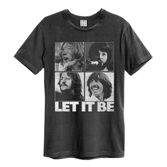 The Beatles Unisex T-Shirt - Let it Be - Amplified Vintage Charcoal Official Design