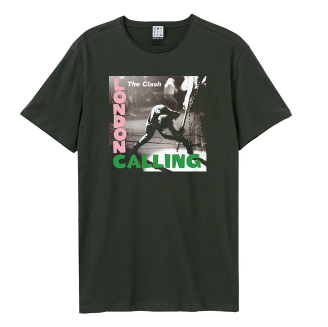 The Clash Unisex T-Shirt – London Calling – Amplified Vintage Charcoal Offizielles Design