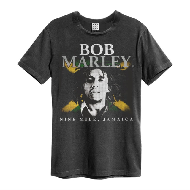 Bob Marley Unisex T-Shirt - Nine Miles - Amplified Vintage Charcoal Official Design