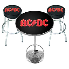 AC/DC Bar-Set – 2 x Barhocker und Tisch – offizielles Rocksax-Produkt