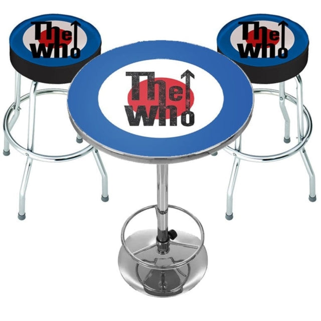 The Who Bar Set – 2 x tabourets de bar et table – Produit officiel Rocksax