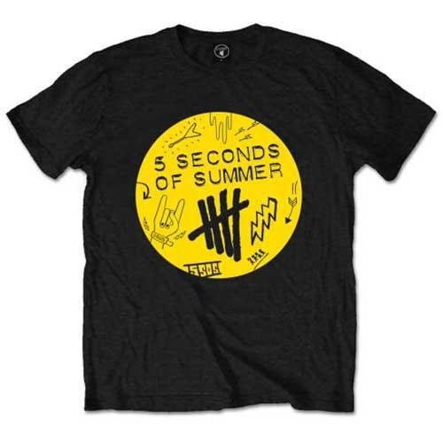 5 Seconds of Summer Adult T-Shirt - Scribble Logo  - Official Licensed Design - Worldwide Shipping