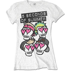 5 Seconds of Summer Ladies T-Shirt - Spray Skulls - Conception sous licence officielle - Expédition dans le monde entier