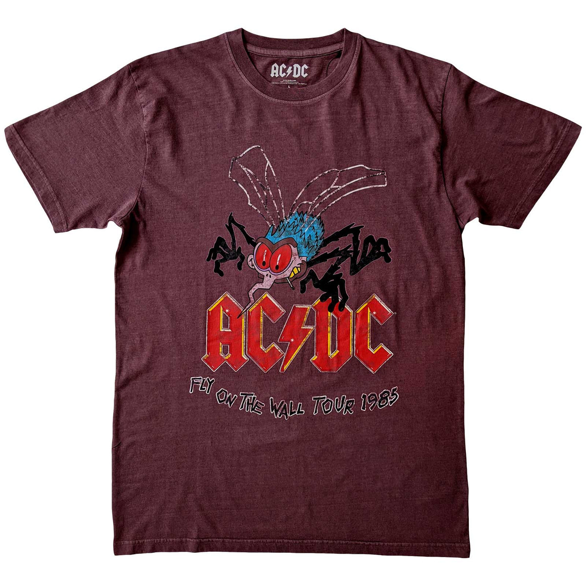 AC/DC Adult T-Shirt - Fly On The Wall Tour 1985  - Official Licensed Design