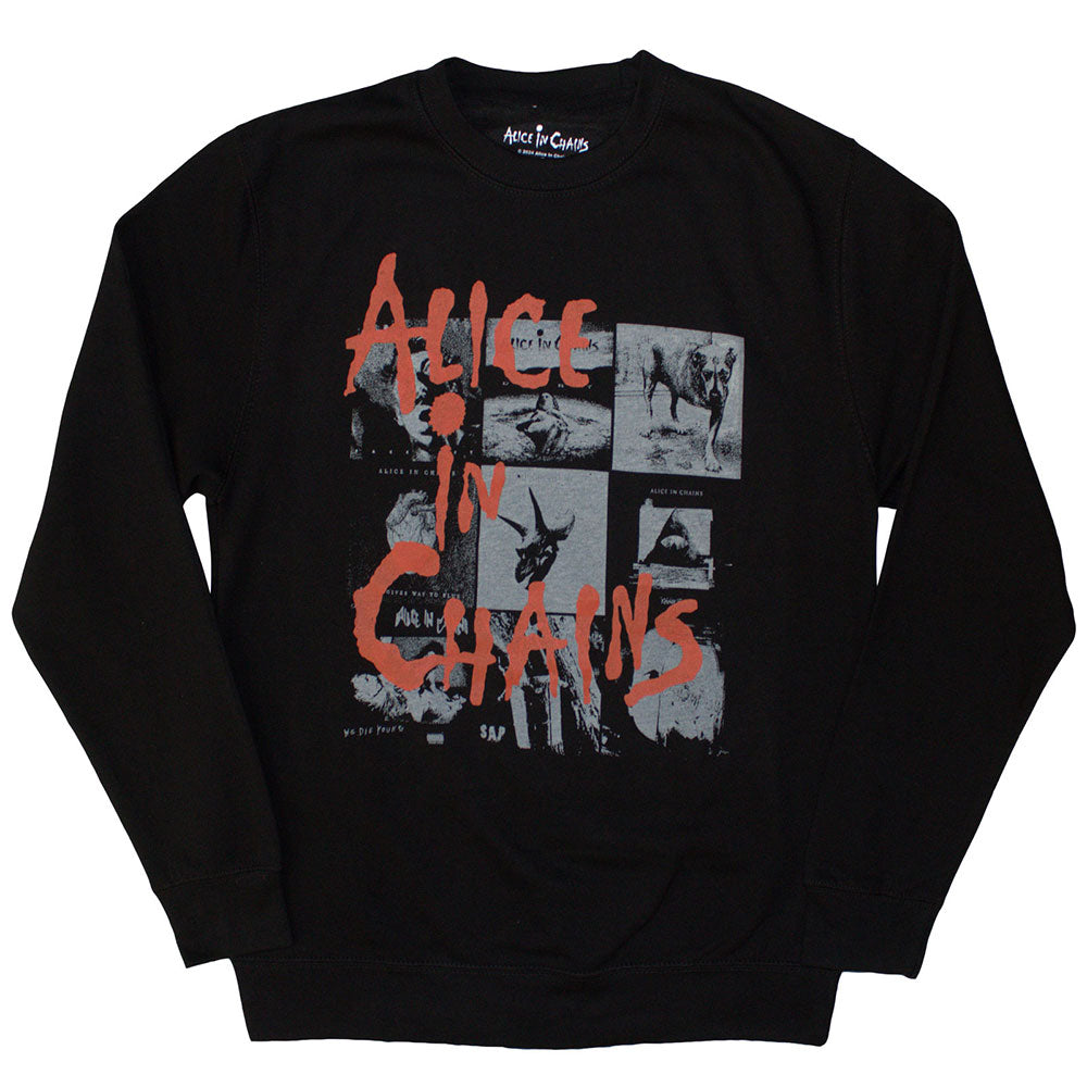 Alice in Chains Unisex Sweatshirt - Albums Montage -  Unisex Official Licensed Design