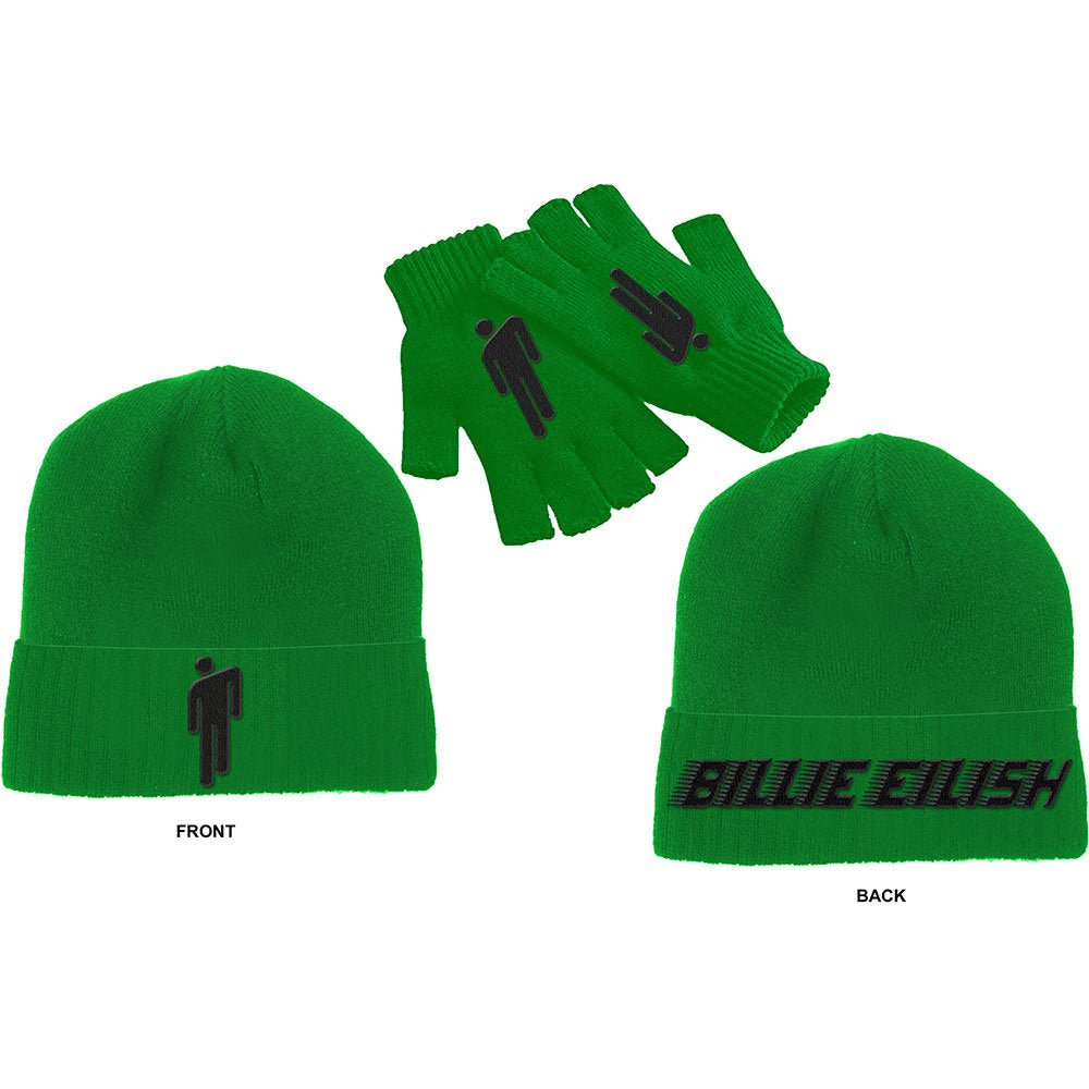 Billie Eilish Beanie Hat & Glove Gift Set - Blohsh Design  - Official Licensed Design - Worldwide Shipping