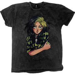 Billie Eilish Unisex T-Shirt – Anime Billie Dip-Dye Design – Offizielles Lizenzdesign – Weltweiter Versand