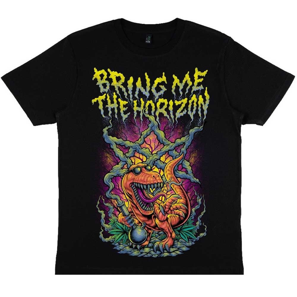 Bring Me The Horizon T-Shirt - Smoking Dinosaur - Official Licensed Design - Worldwide Shipping