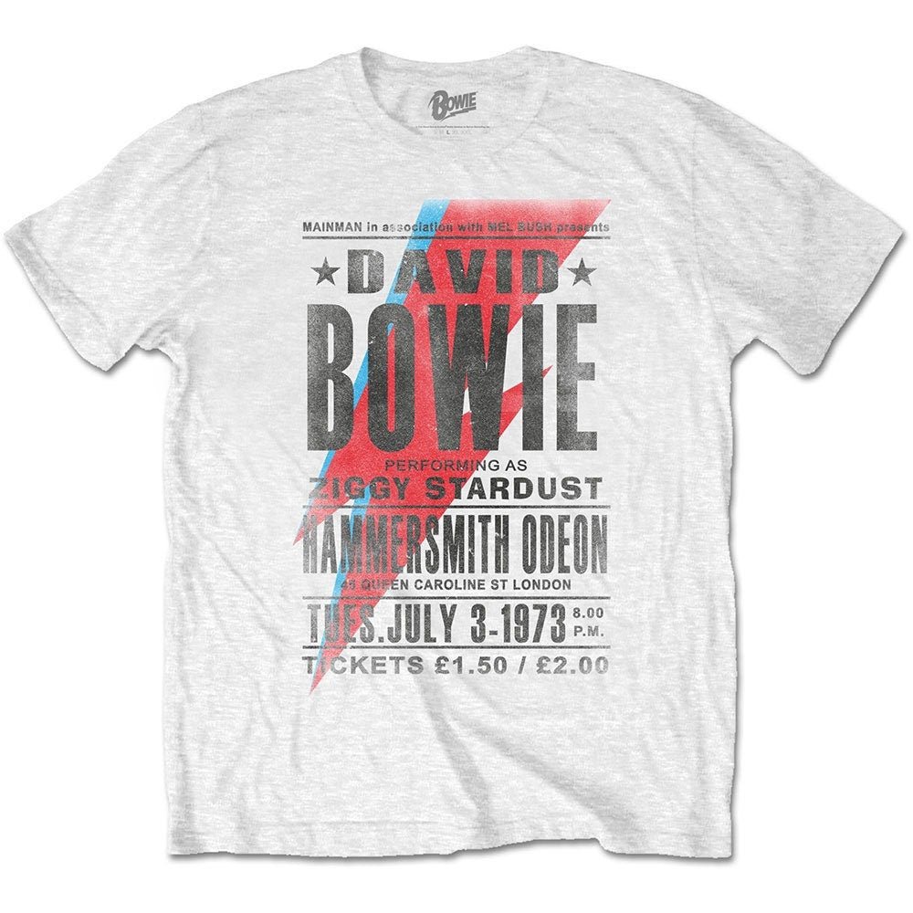 David Bowie Unisex T-Shirt - Hammersmith  Odeon - Official Licensed Design - Worldwide Shipping