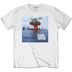 Gorillaz T-Shirt – Plastic Beach – Weiß Unisex Offizielles Lizenzdesign – Weltweiter Versand