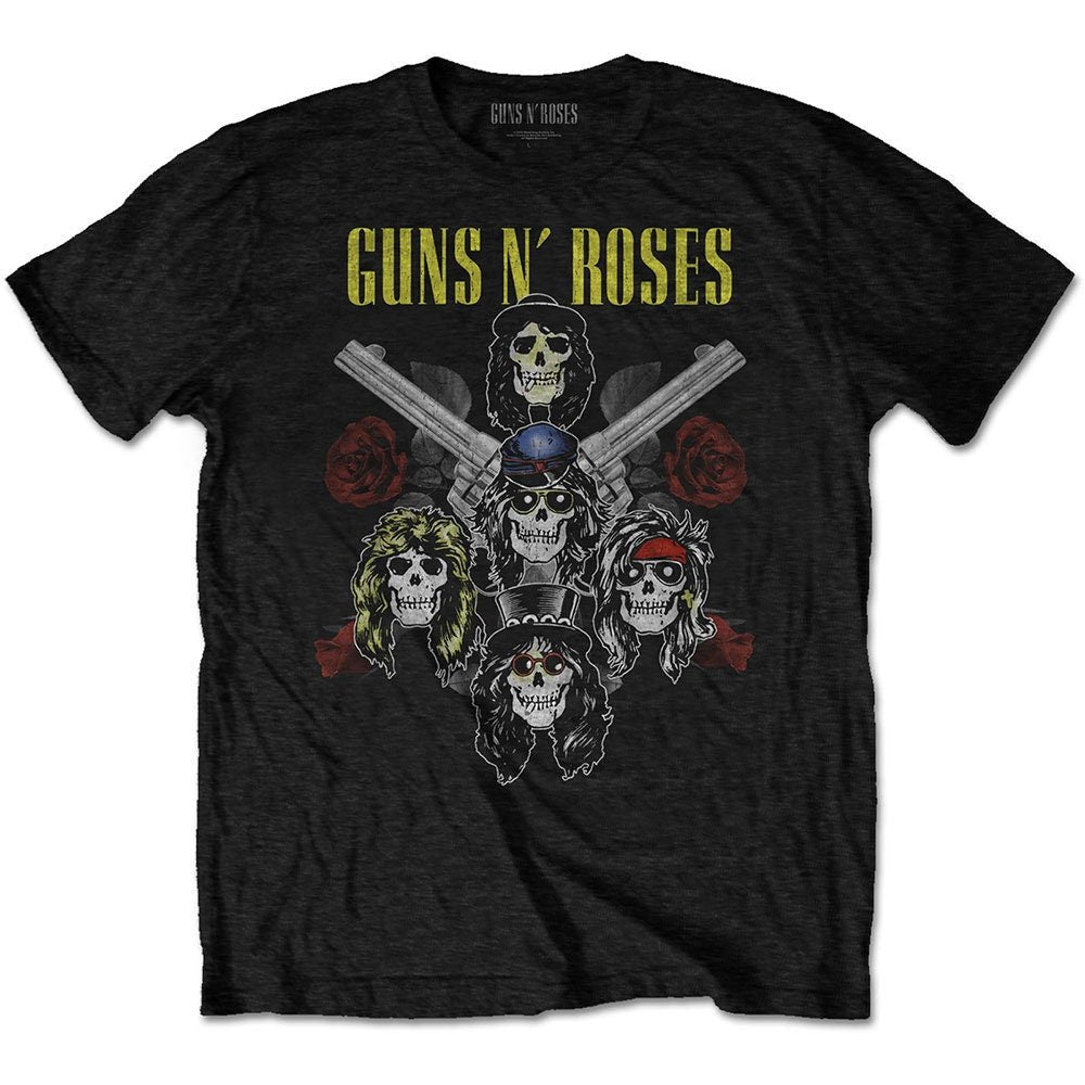 T-shirt Guns N' Roses - Pistols &amp; Roses (impression au dos) - Conception sous licence officielle - Expédition dans le monde entier