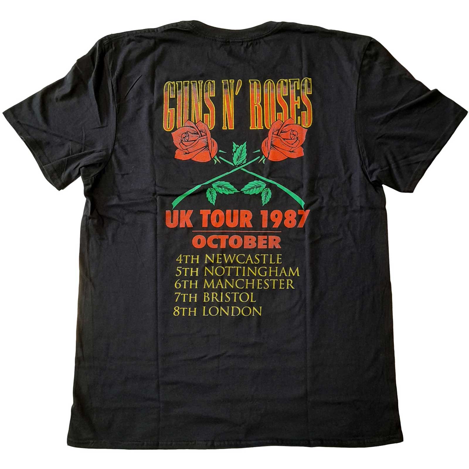 Guns N' Roses T-Shirt - UK Tour'87 (Back Print) - Official Licensed Design