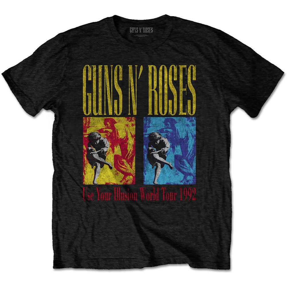 T-shirt Guns N' Roses - Utilisez votre tournée mondiale Illusion (impression au dos) - Conception sous licence officielle - Expédition dans le monde entier