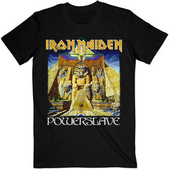 T-shirt adulte Iron Maiden - Powerslave World Slavery Tour (impression au dos) Design sous licence officielle - Expédition dans le monde entier