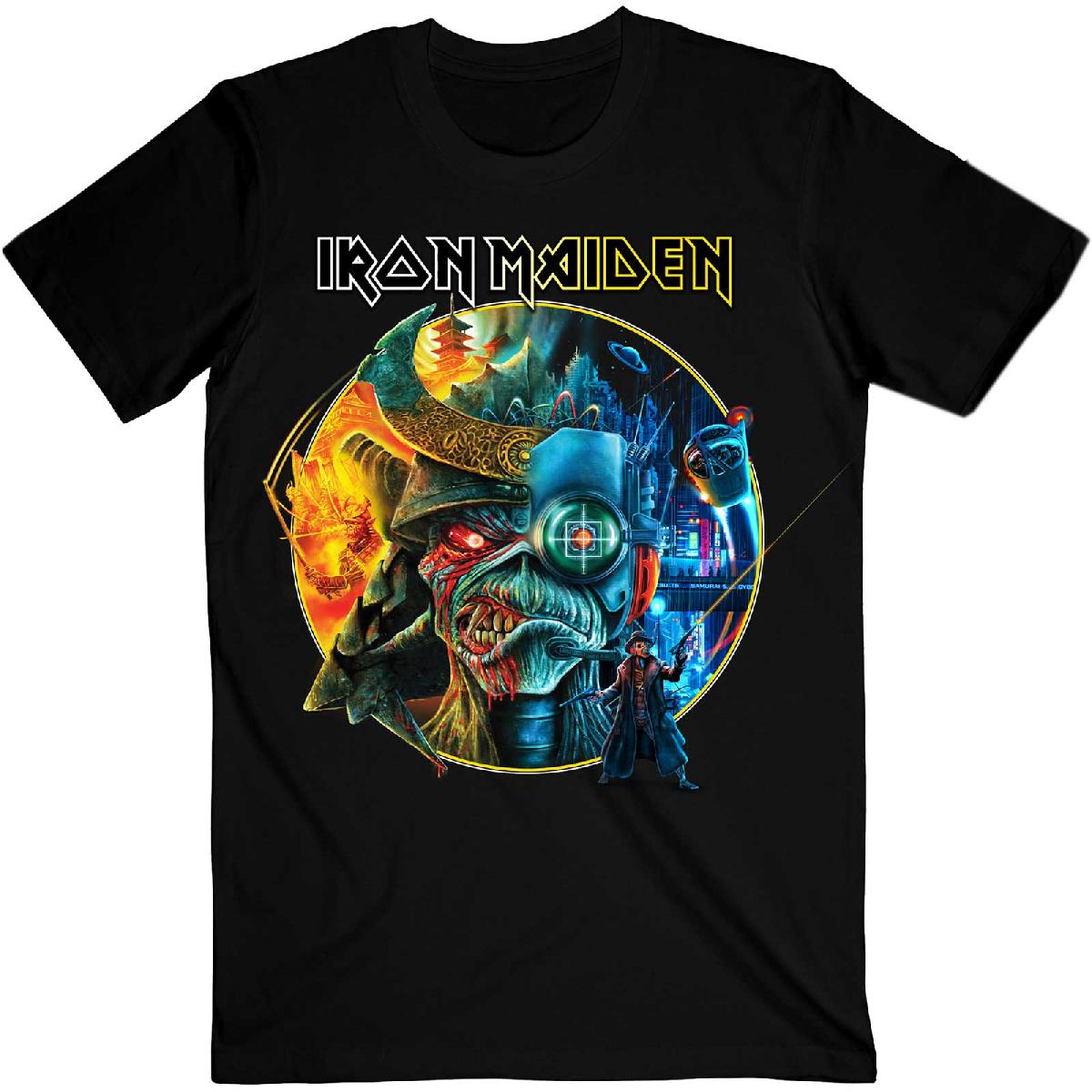 Iron Maiden T-Shirt für Erwachsene – The Future Past Tour '23 Circle Art – Offizielles Lizenzdesign