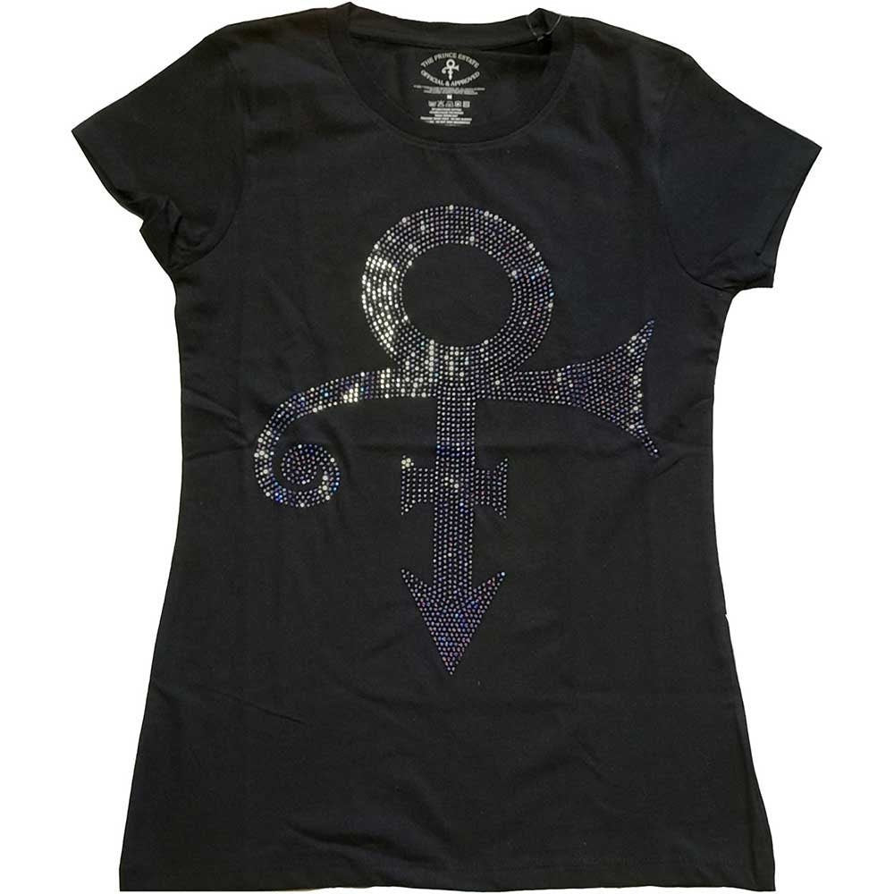 Ladyfit Prince T-Shirt - Purple Symbol (Diamante)  - Ladies Official Licensed Design - Worldwide Shipping