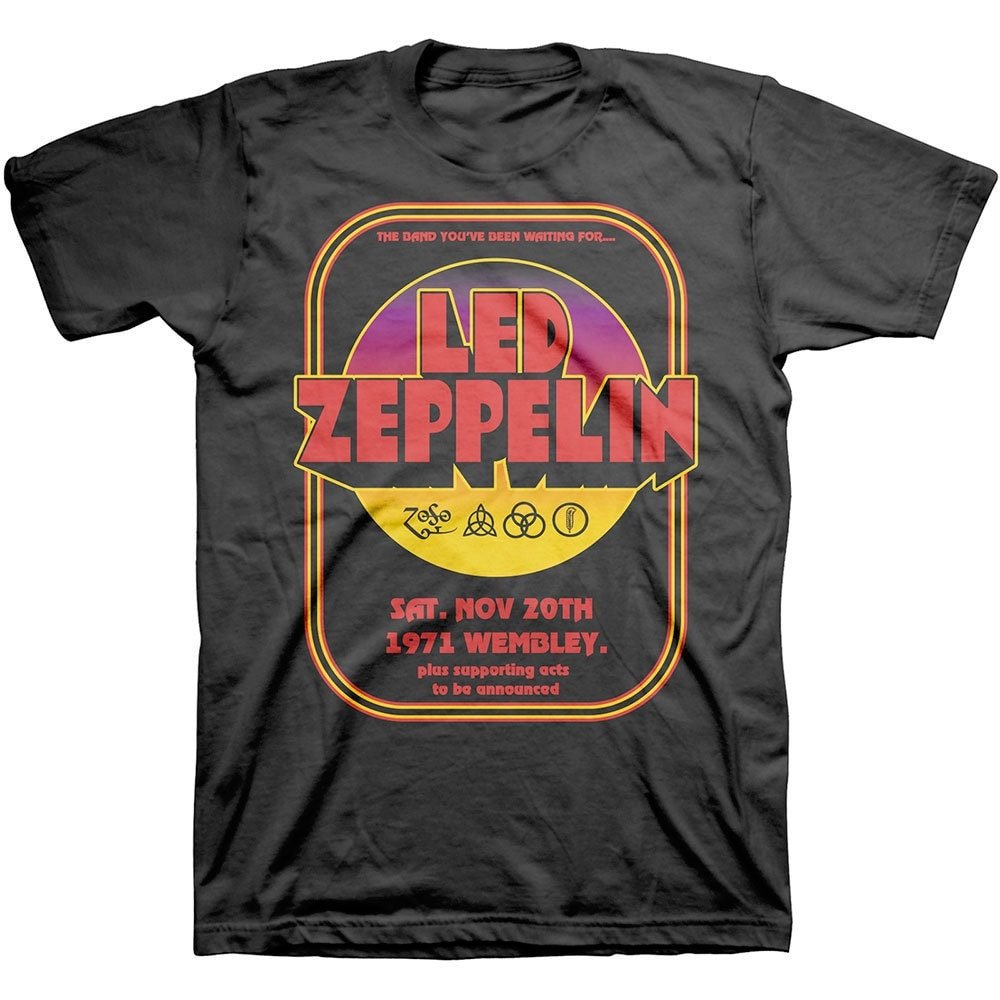 Led Zeppelin Adult T-Shirt - 1971 Wembley   - Official Licensed Design - Worldwide Shipping