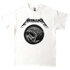 Metallica T-Shirt - Black Album Poster  - White Unisex Official Licensed Design