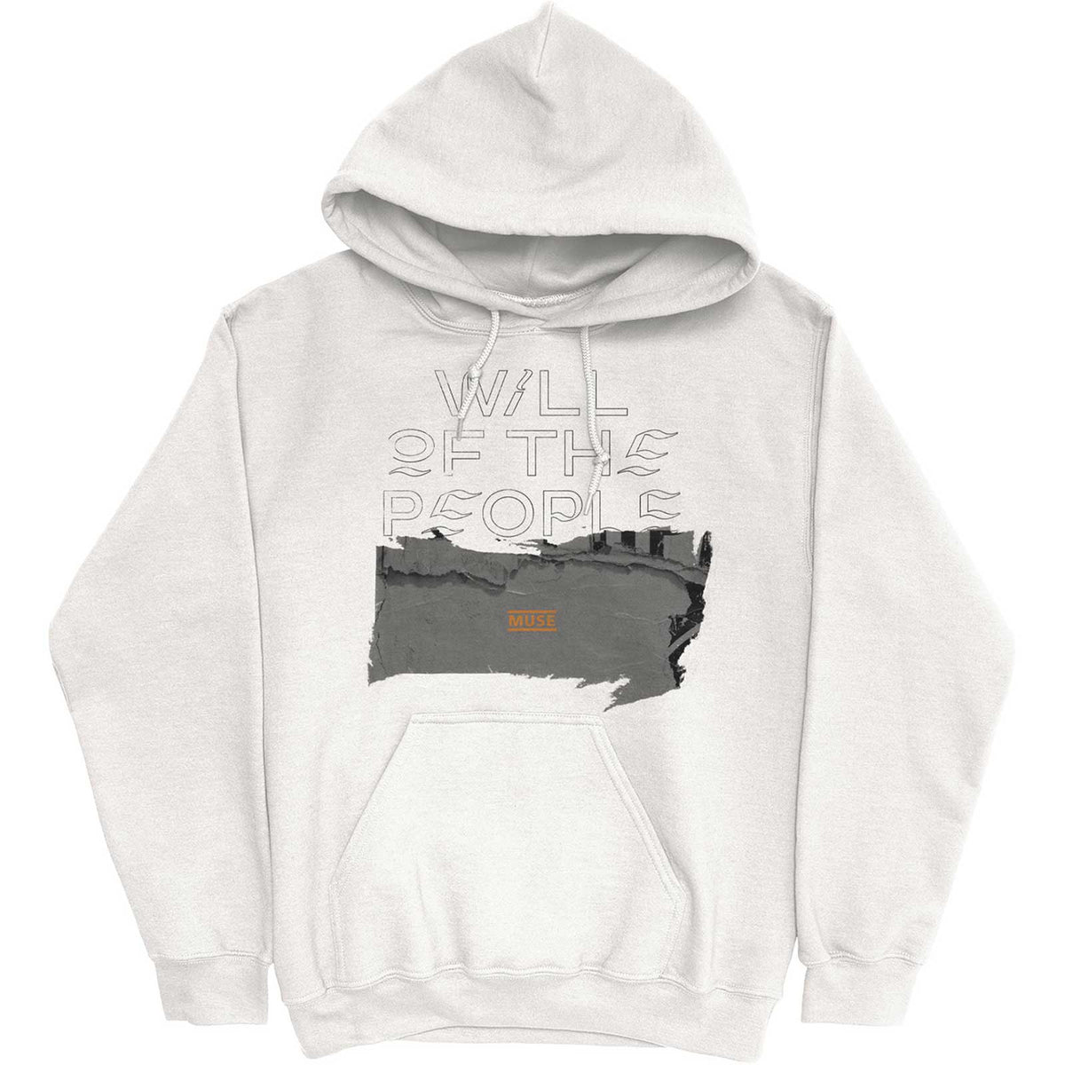 Muse Unisex Kapuzenpullover – Will of the People – Weiß, offiziell lizenziertes Design