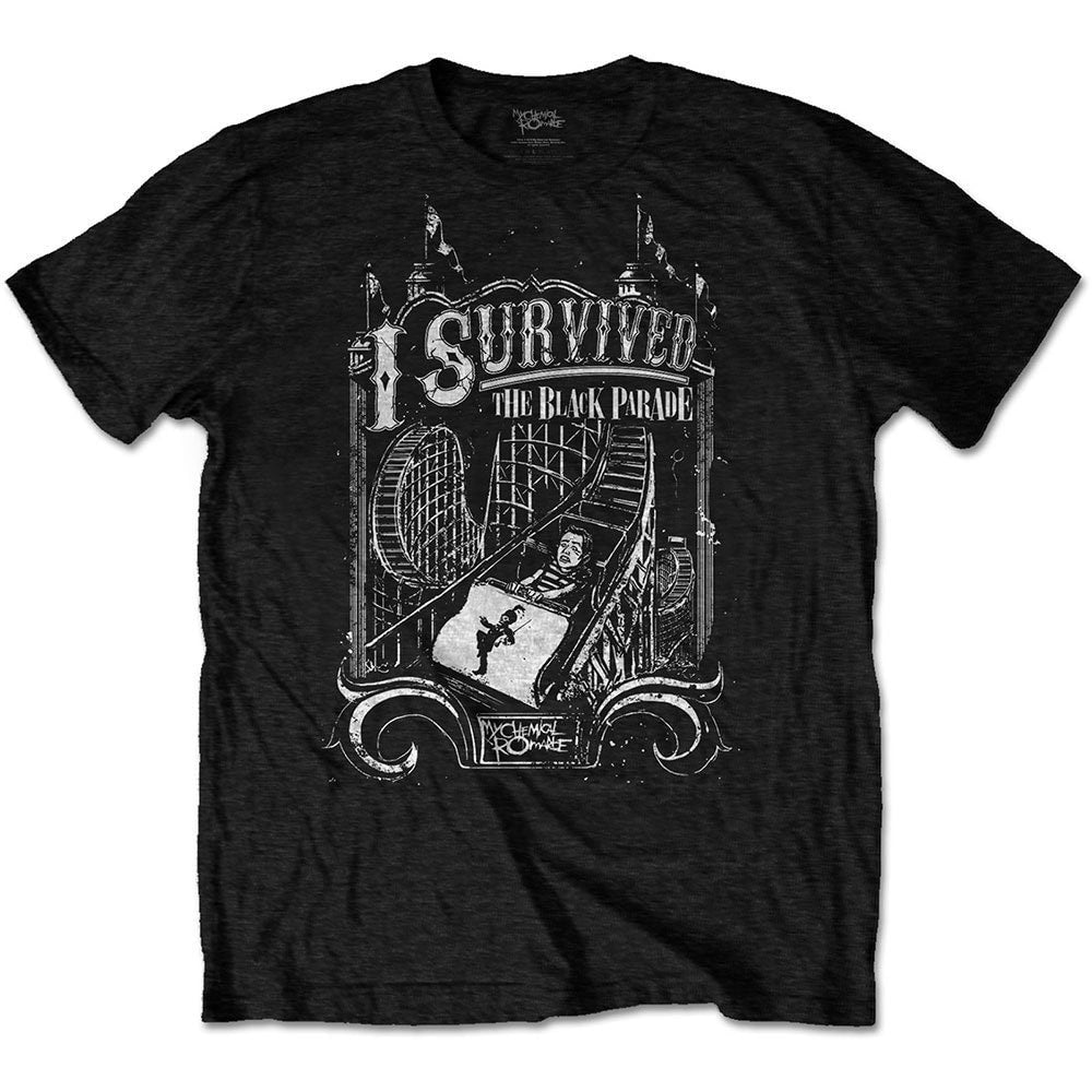 My Chemical Romance T-Shirt für Erwachsene – I Survived Design – Offizielles Lizenzdesign – Weltweiter Versand