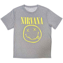 Nirvana Ladies Pyjamas - Yellow Smile Grey -  Official Licensed Product