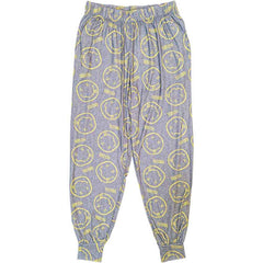 Nirvana Ladies Pyjamas - Yellow Smile Grey -  Official Licensed Product