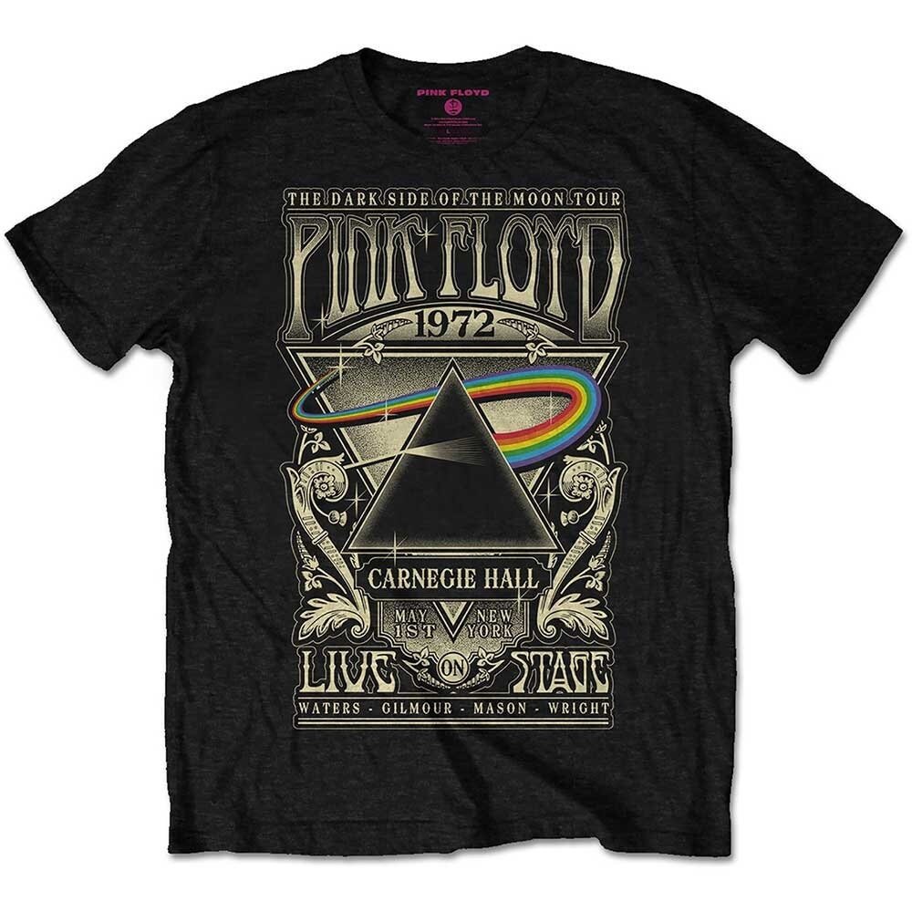 Pink Floyd Adult T-Shirt - Carnegie Hall Poster Design  - Official Licensed Design - Worldwide Shipping