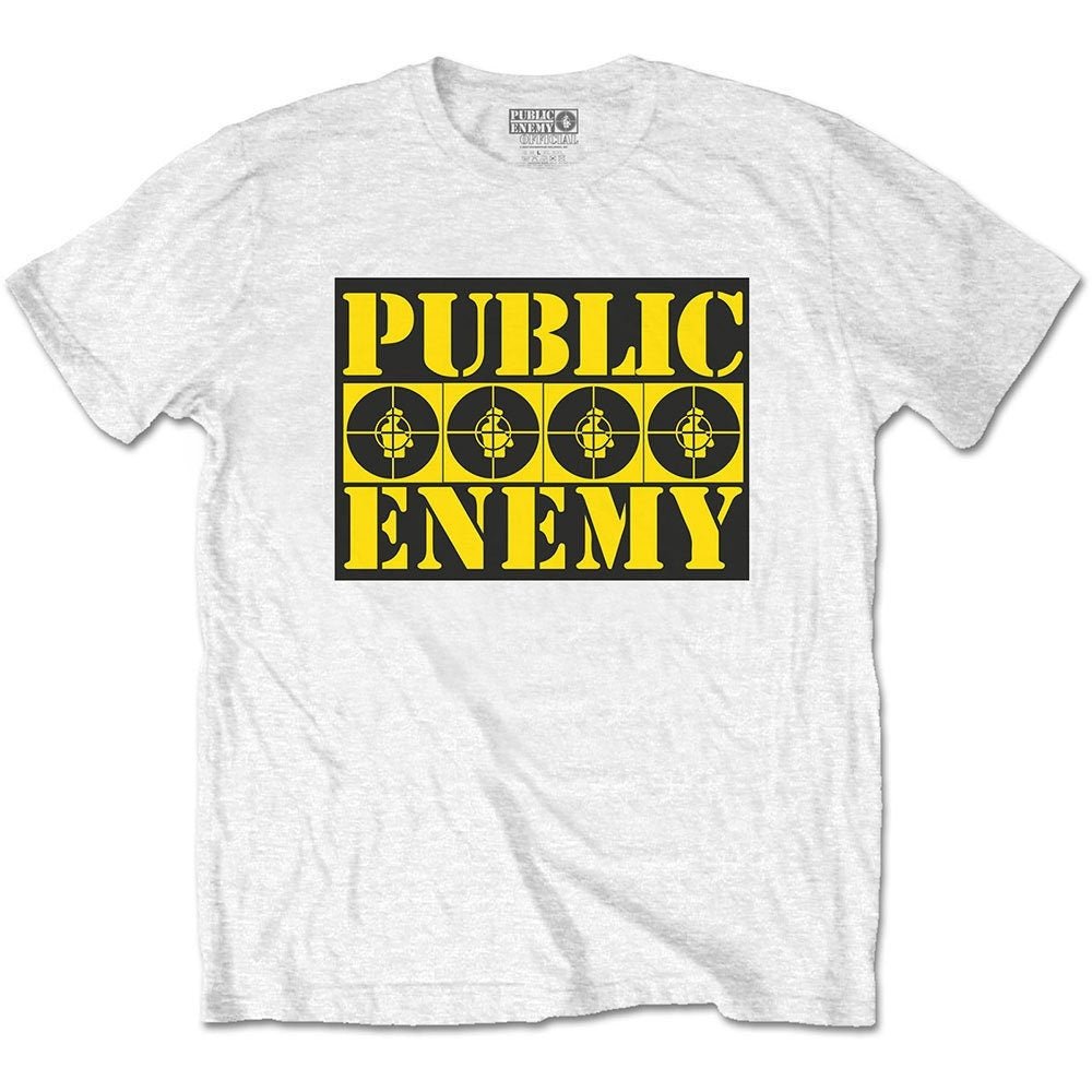 Public Enemy T-Shirt – Vier-Logos-Design – Unisex, offizielles Lizenzdesign – weltweiter Versand