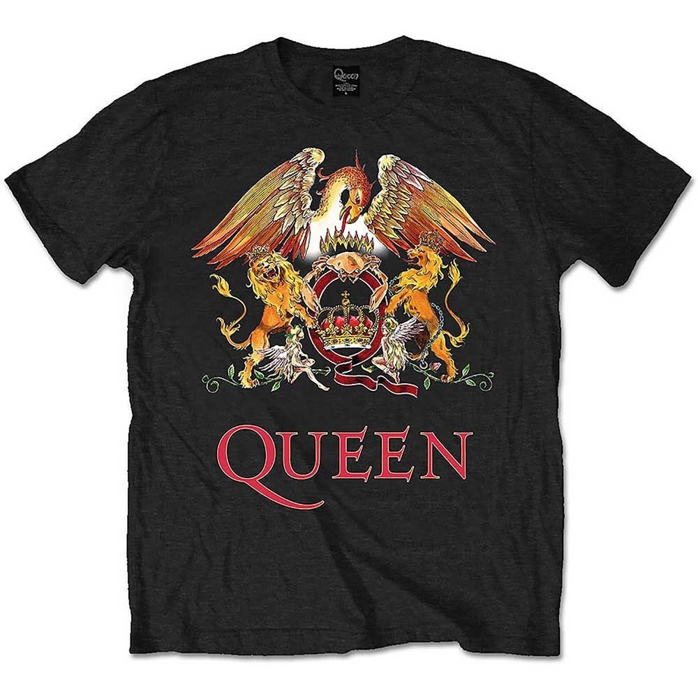 Queen Adult T-Shirt - Classic Crest Design - Conception sous licence officielle - Expédition dans le monde entier