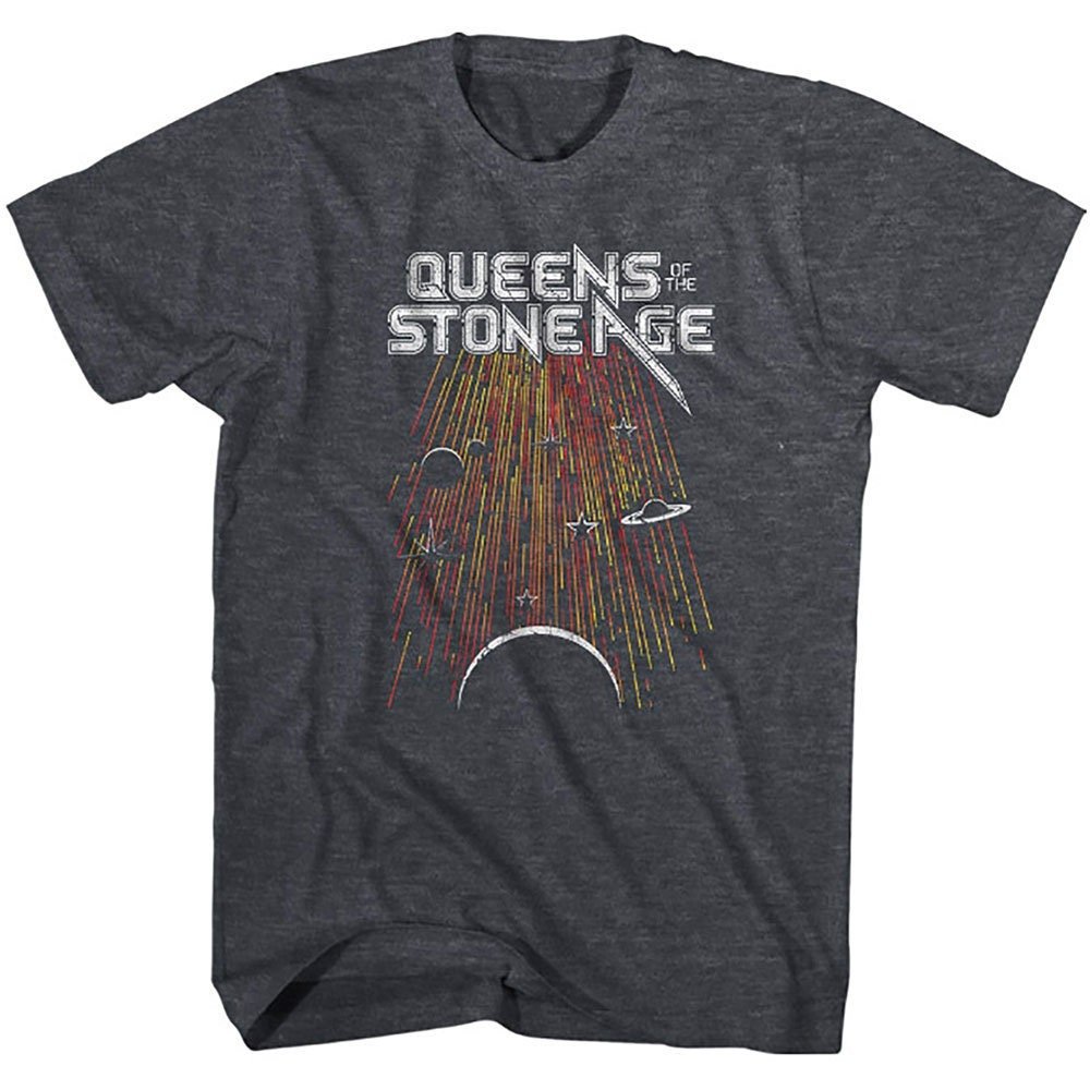 Queens of the Stone Age T-Shirt - Meteor Shower  - Grey Unisex Official Licensed Design - Worldwide Shipping