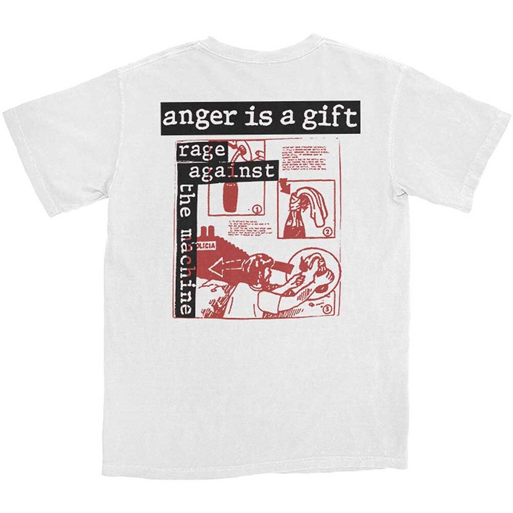 Rage Against The Machine T-Shirt - Anger is a Gift (Back Print) -  Unisex Official Licensed Design - Worldwide Shipping