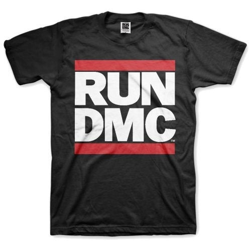 Run DMC Adult T-Shirt - Classic Black Tee Logo Design  - Official Licensed Design - Worldwide Shipping