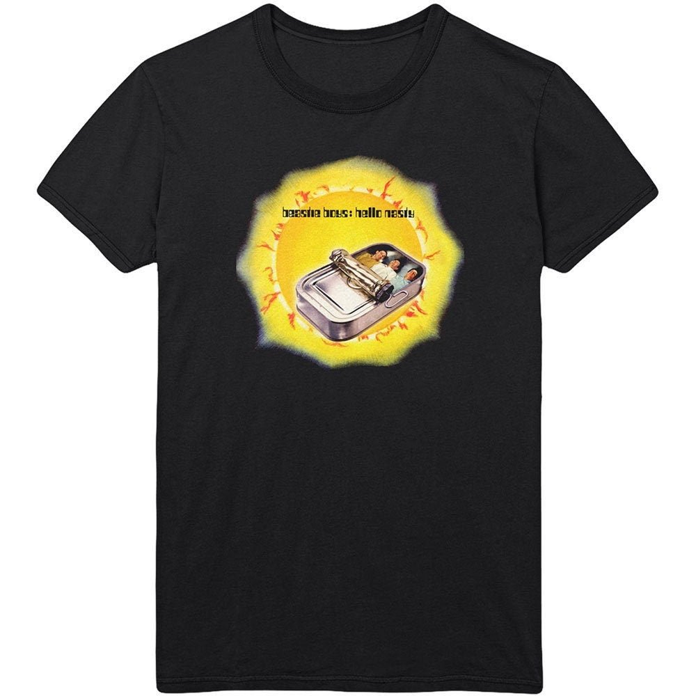 The Beastie Boys T-Shirt – Hello Nasty Black Tee / Gelbes Logo – Unisex, offizielles Lizenzdesign – Weltweiter Versand