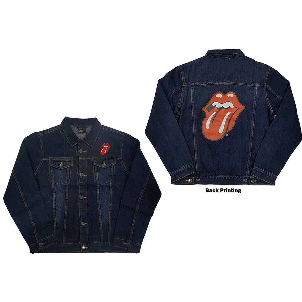 Veste en jean The Rolling Stones - Design sous licence officielle Classic Tongue - Expédition dans le monde entier