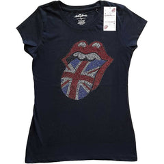 The Rolling Stones Ladies T-Shirt - Classic UK (Diamante)  - Official Licensed Design - Worldwide Shipping