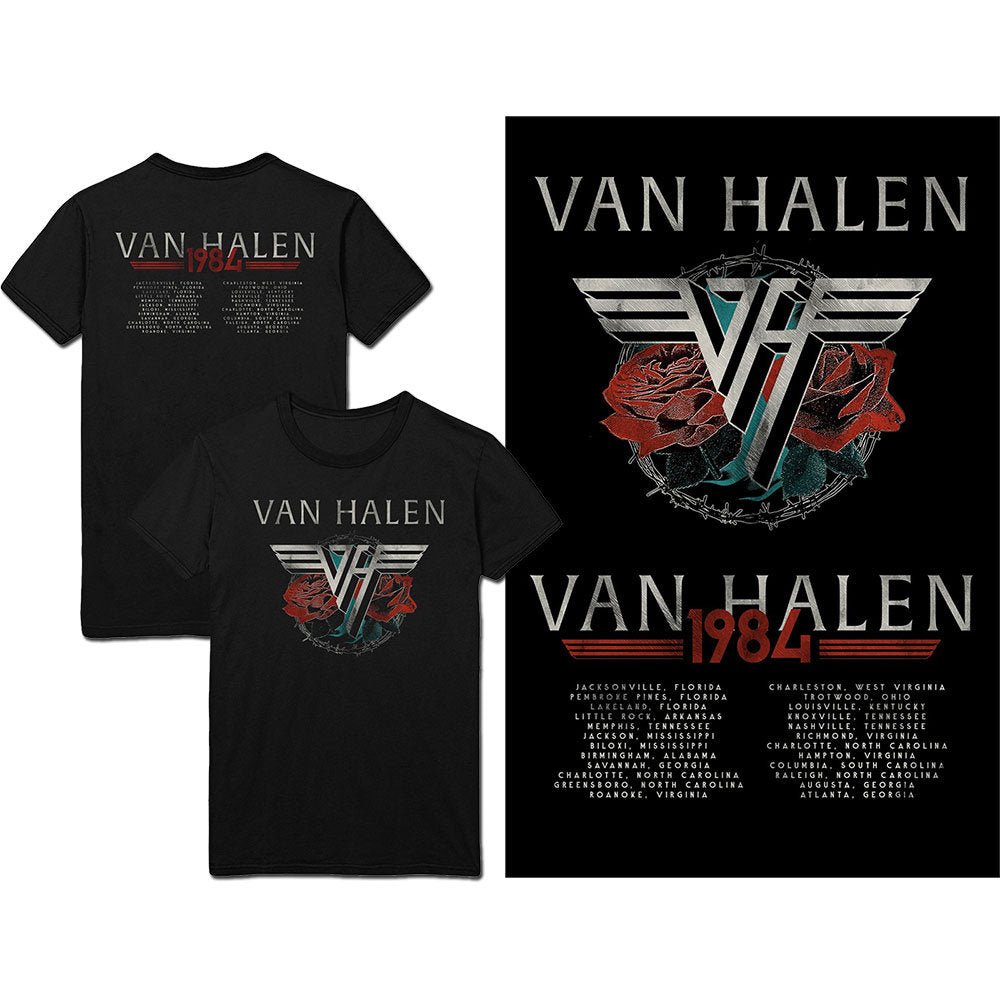 Van Halen T-Shirt für Erwachsene – 84 Tour – offizielles Lizenzdesign – weltweiter Versand