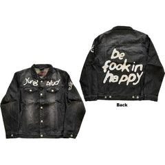 Yungblud Unisex Denim Jacket - Be Looking Happy (Back and Sleeve Print) - Official Licensed Design - Worldwide Shipping