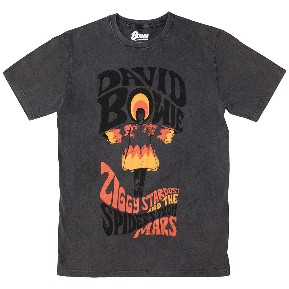 David Bowie Unisex Stone Wash T-Shirt - Ziggy Stardust - Official Licensed Design