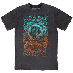 Queens of the Stone Age - Unisex Stone Wash T-Shirt - Montage - Official Licensed Design