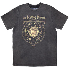 The Smashing Pumpkins Unisex Stone Wash T-Shirt - Celestial Sun - Official Licensed Design