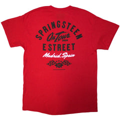 Bruce Springsteen T-Shirt - Tour Madrid Event (Red)-  Unisex Official Licensed