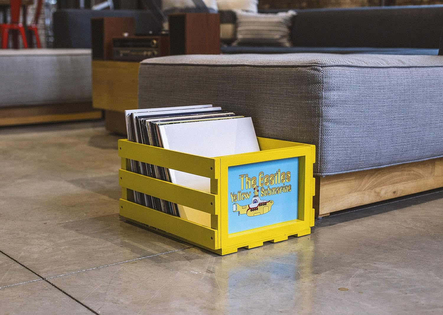 The Beatles Yellow Submarine - Crosley Vinyl Record Storage Crate Holds up to 75 Albums - Free Tracked Shipping
