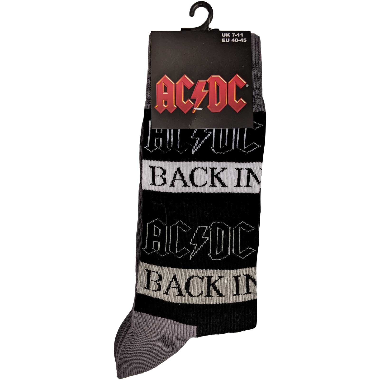 Chaussettes unisexes AC/DC - Dos en noir (taille UK 7-11)