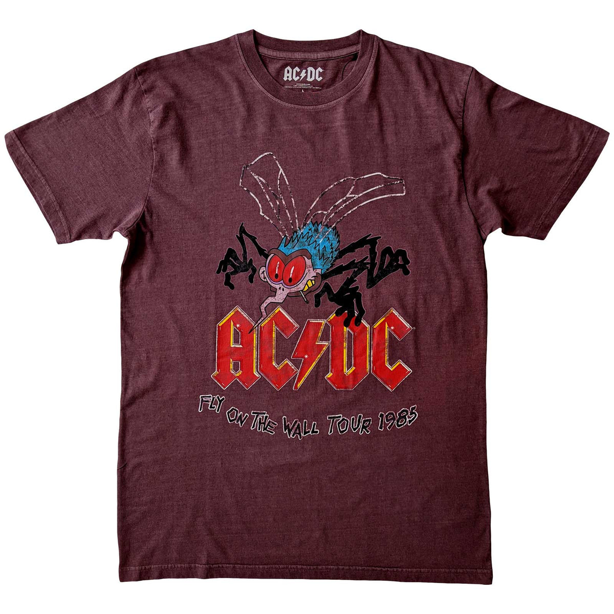AC/DC-T-Shirt für Erwachsene – Fly On The Wall Tour 1985 – offizielles Lizenzdesign